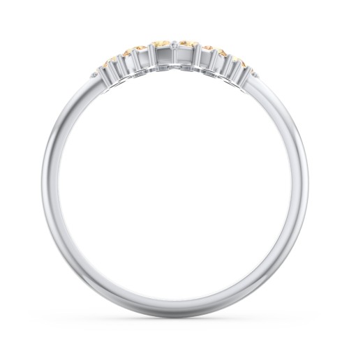 Couples Birthstone Heart Ring – Sterling Silver with Citrine
