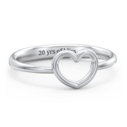 Open Heart Ring in 925 Sterling Silver