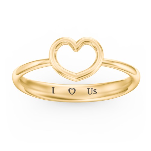 Open Heart Ring – 10K Yellow Gold