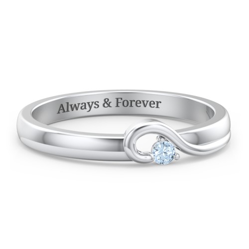 Half Heart Ring with Birthstone