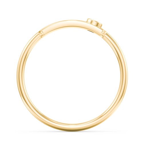 Engravable Bar Ring with Birthstone – 10K Yellow Gold with Emerald