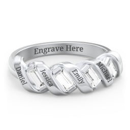 Spiral Baguette Ring