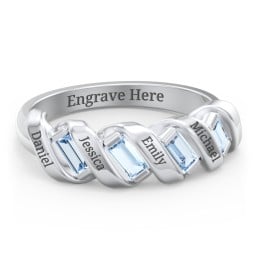 Spiral Baguette Ring