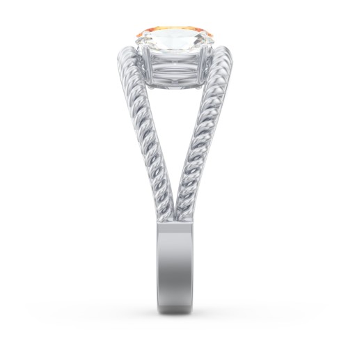 Oval Birthstone Ring with Twisted Rope Band