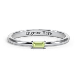 Engravable Baguette Ring with East-West Setting