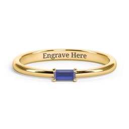 Engravable Baguette Ring with East-West Setting