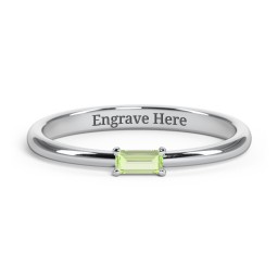 Engravable Baguette Ring with East-West Setting