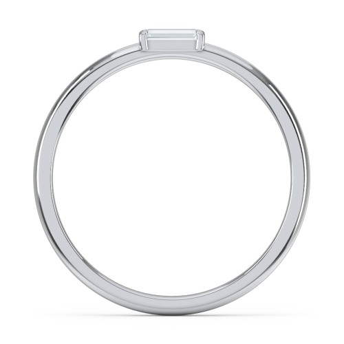 Engravable Baguette Ring with East-West Setting