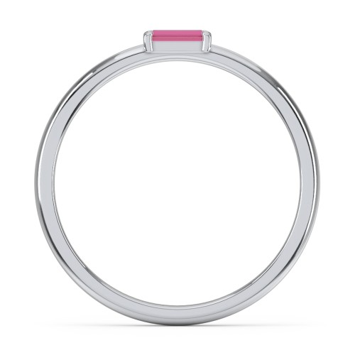 Engravable Baguette Ring with East-West Setting
