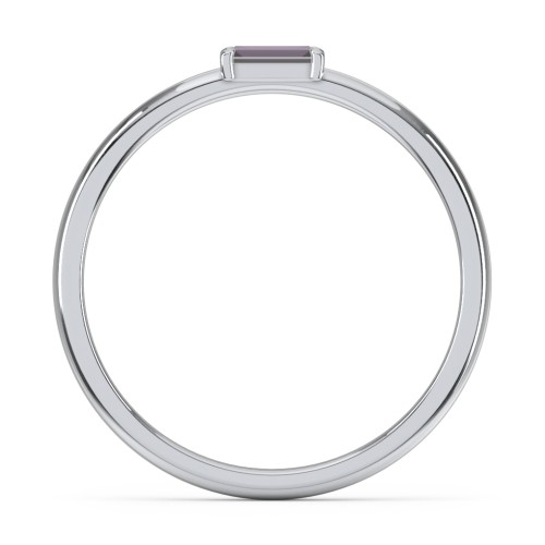 Engravable Baguette Ring with East-West Setting