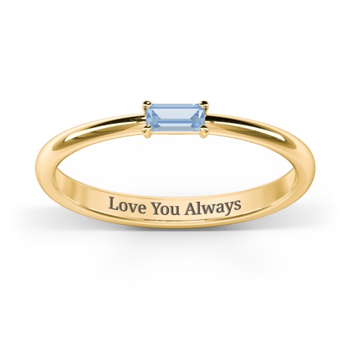 Engravable Baguette Ring with East-West Setting
