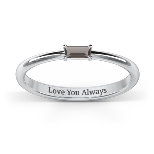 Engravable Baguette Ring with East-West Setting