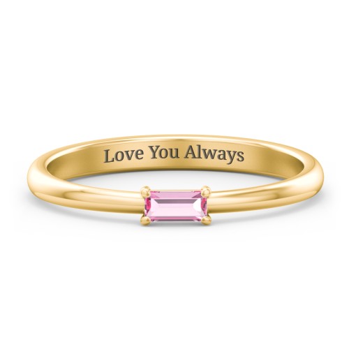 Engravable Baguette Ring with East-West Setting