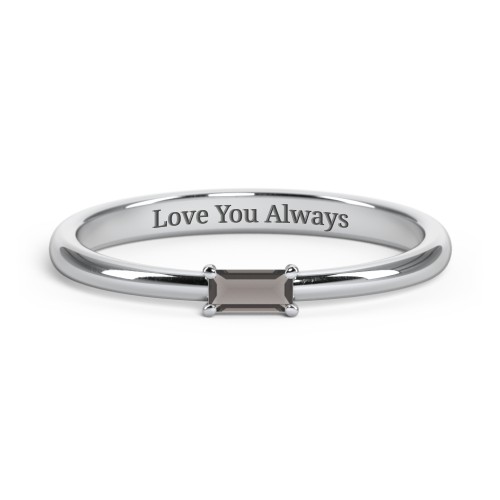 Engravable Baguette Ring with East-West Setting