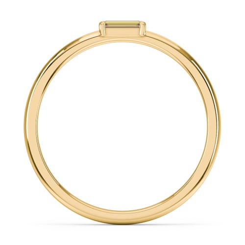 Engravable Baguette Ring with East-West Setting – 18K Gold Plated Silver with Citrine