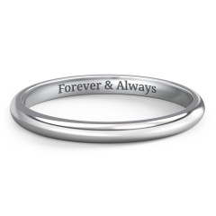Classic Half Round Wedding Band - 2mm Width – 10K Yellow Gold