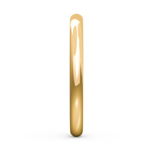 Classic Half Round Wedding Band - 2mm Width – 10K Yellow Gold