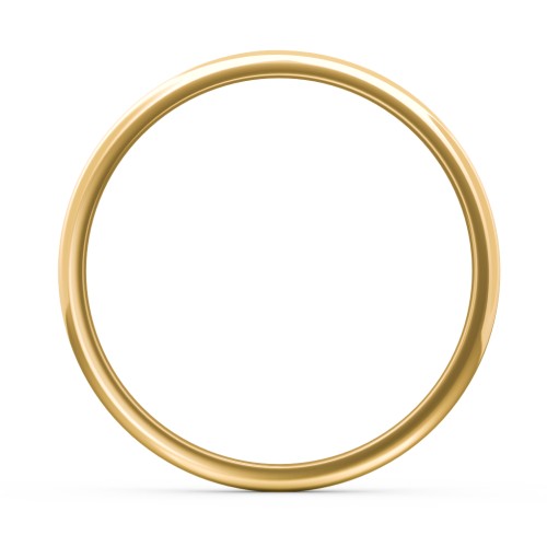 Classic Half Round Wedding Band - 2mm Width – 10K Yellow Gold