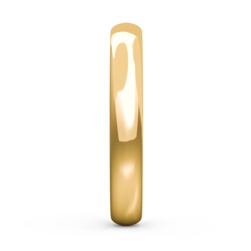 Classic Half Round Wedding Band - 3mm Width – 10K Yellow Gold