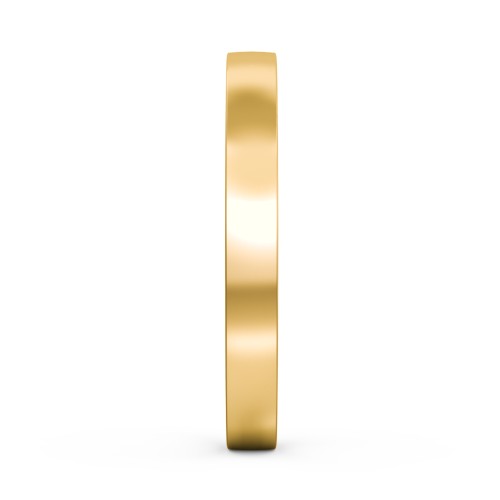 Classic Flat Wedding Band - 2.5mm Width – 10K Yellow Gold