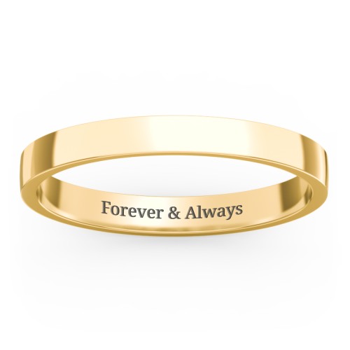 Classic Flat Wedding Band - 2.5mm Width – 10K Yellow Gold