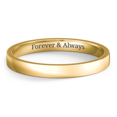 Classic Flat Wedding Band - 2.5mm Width – 10K Yellow Gold