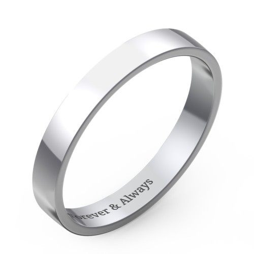 Classic Flat Wedding Band - 3mm Width – Sterling Silver