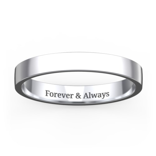 Classic Flat Wedding Band - 3mm Width – Sterling Silver