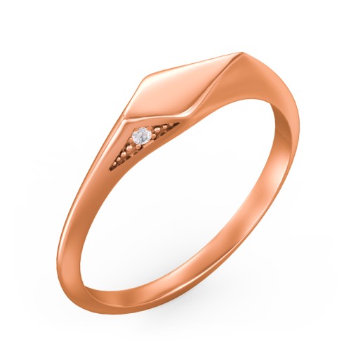 Women's Kite Signet Ring with Accents