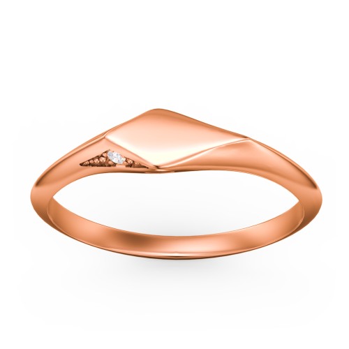 Women's Kite Signet Ring with Accents