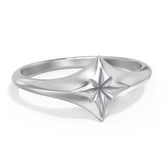 Sterling Silver Women's North Star Signet Ring | Jewlr Sterling Silver Women's North Star Signet Ring | Jewlr
