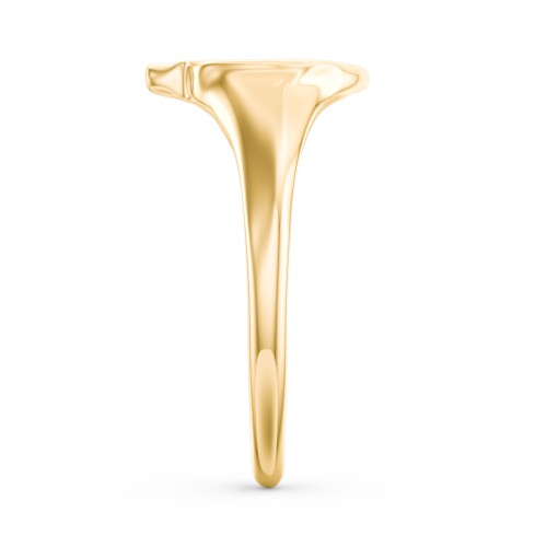 Women's Skull Signet Ring with Accent Stone