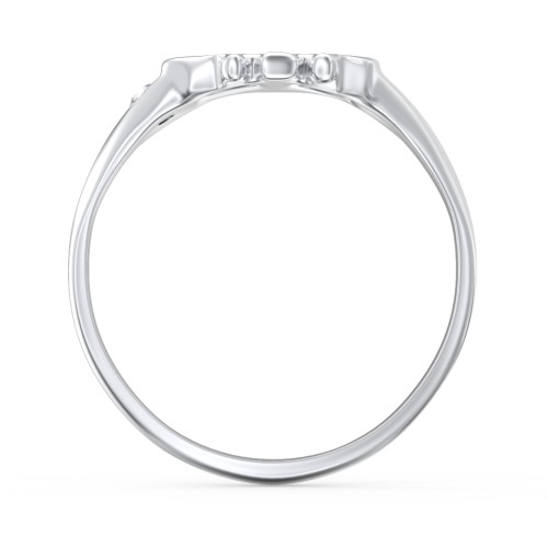 Women's Skull Signet Ring with Accent Stone – Sterling Silver with Cubic Zirconia