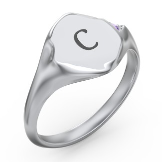 Women's Sterling Silver Signet Ring