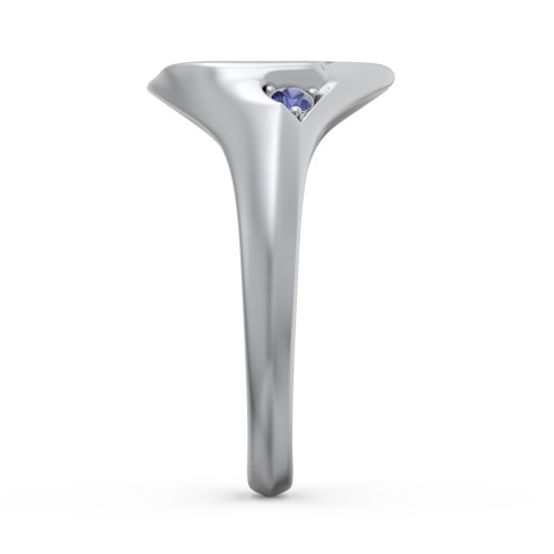 Women's Abstract Signet Ring with Accent Stone