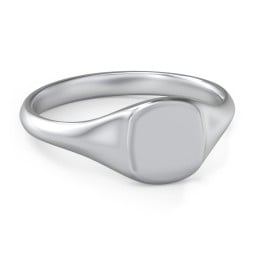 Women's Engravable Initial Square Signet Ring