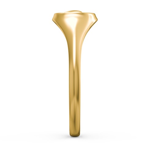 Women's Heart Signet Ring with Cold Enamel – 10K Yellow Gold