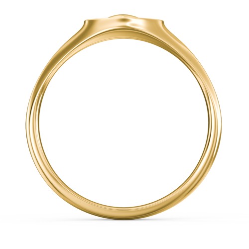 Women's Heart Signet Ring with Cold Enamel – 10K Yellow Gold