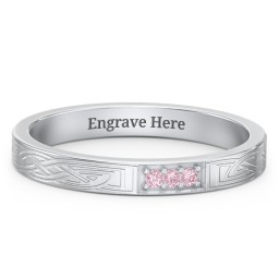 Celtic Trinity Knot Wedding Band with Accents