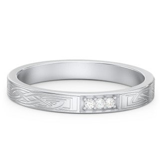 Celtic Trinity Knot Wedding Band with Accents