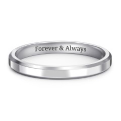 Beveled Edge Wedding Band – Sterling Silver