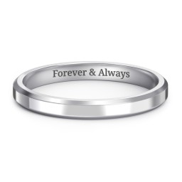 Beveled Edge Wedding Band in 925 Sterling Silver