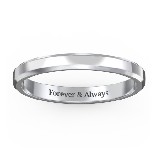 Beveled Edge Wedding Band – Sterling Silver