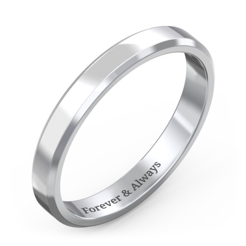 Beveled Edge Wedding Band – Sterling Silver
