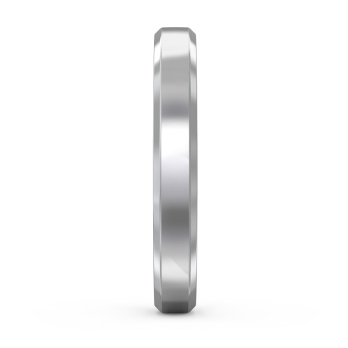 Beveled Edge Wedding Band – Sterling Silver