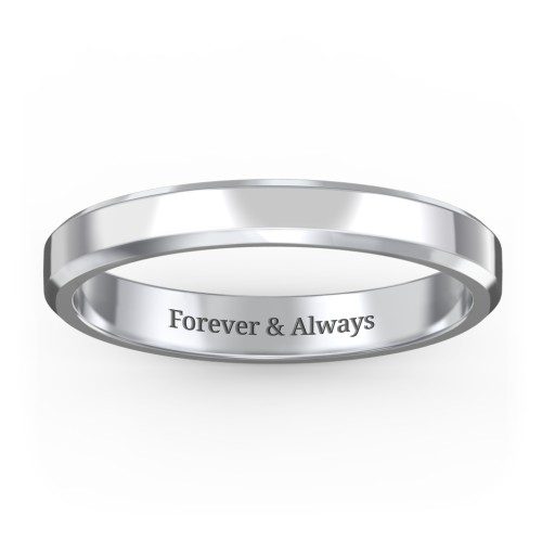 Beveled Edge Wedding Band – Sterling Silver