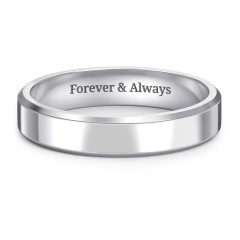 Women’s Beveled Edge Wedding Band – Sterling Silver