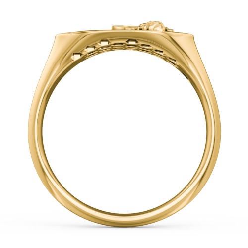 Women’s Bee Signet Ring – 10K Yellow Gold