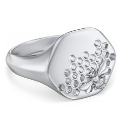 Women’s Bee Signet Ring – Sterling Silver