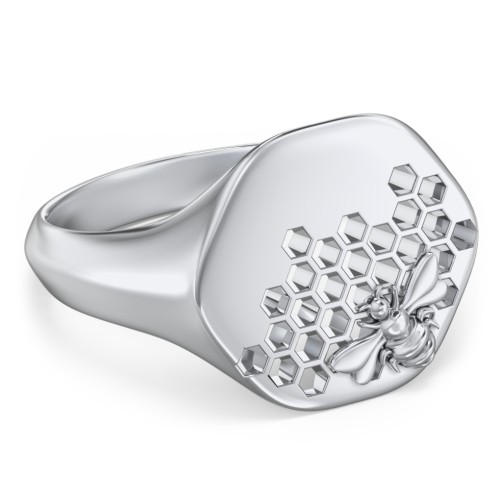 Women’s Bee Signet Ring – Sterling Silver
